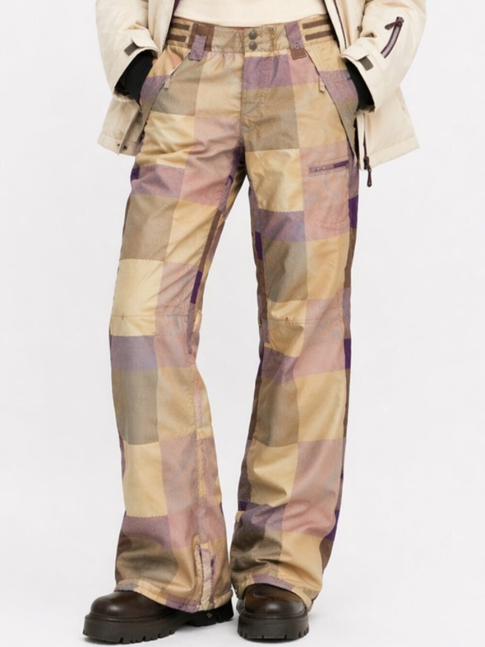 BILLABONG Y2K Insulated Snowboard Ski Pants Plaid Patchwork Medium